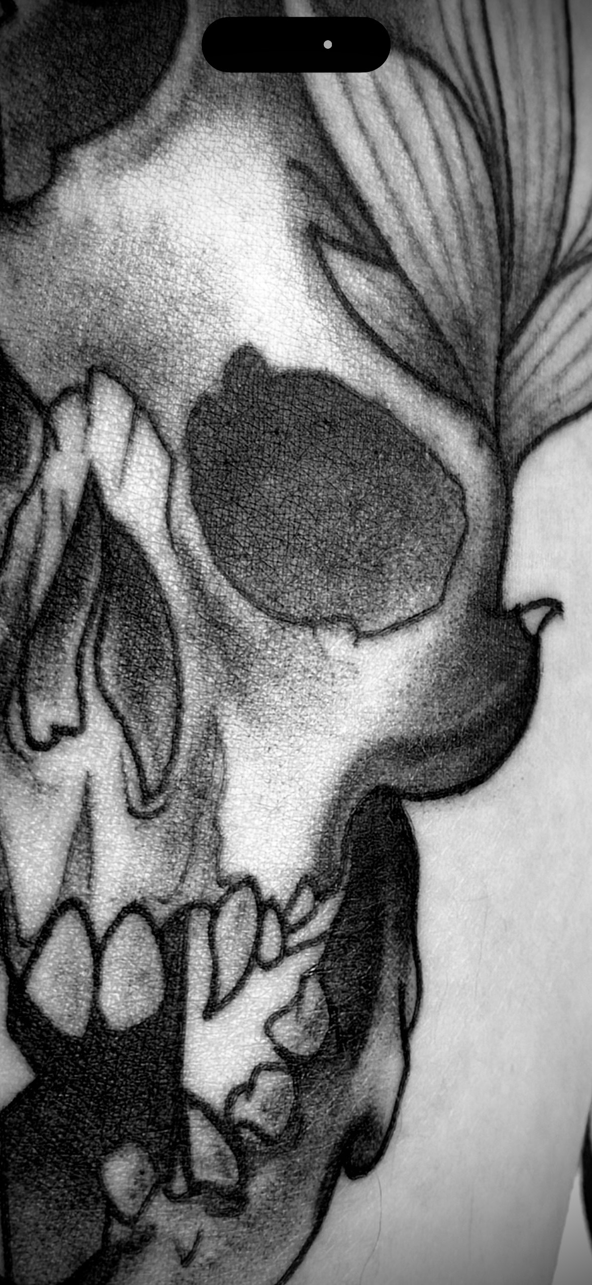 skull tattoo done by tktattz